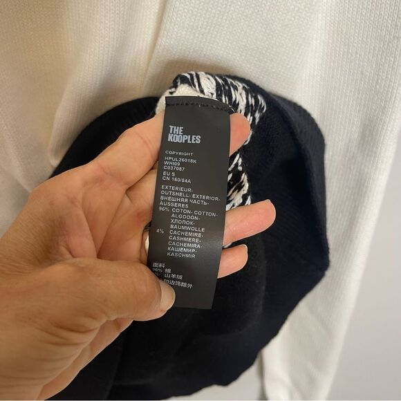 $265 The Kooples Twotone Knit Sweater in White NWT - Picture 7 of 10